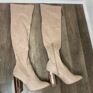 Rose Gold Over The Knee Boots SZ 6